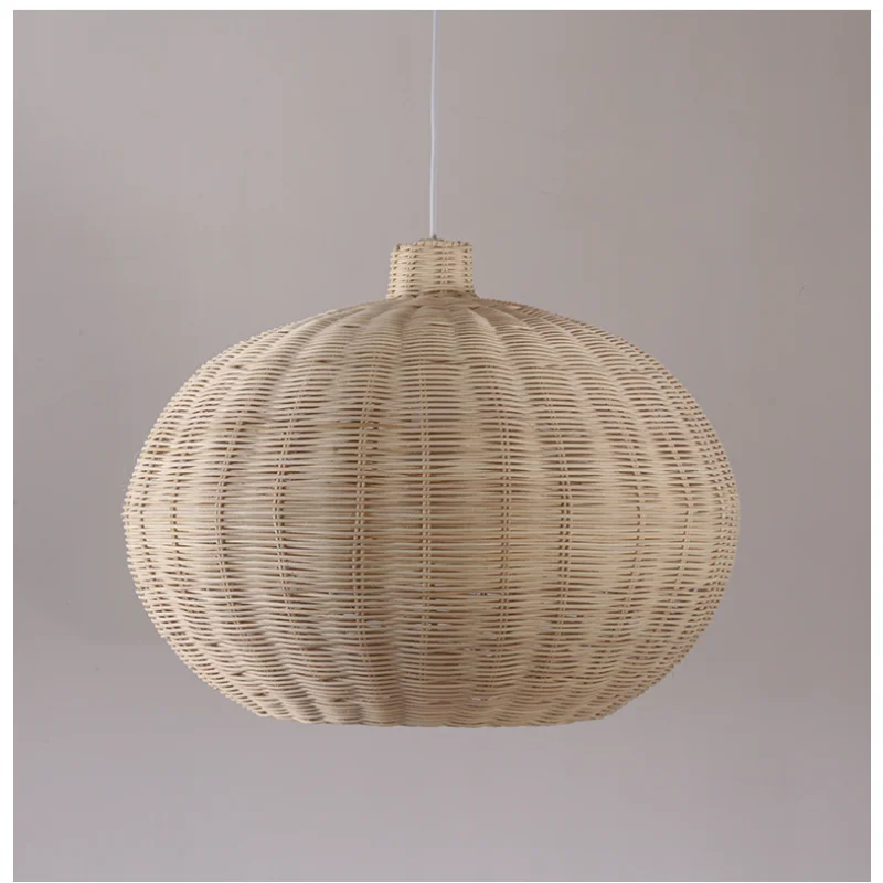 

Chinese Style Creative Village Rattan Pendant Light Vintage Handmade Natural Wicker Lamps Dining Room Restaurant Cafe Luminaire