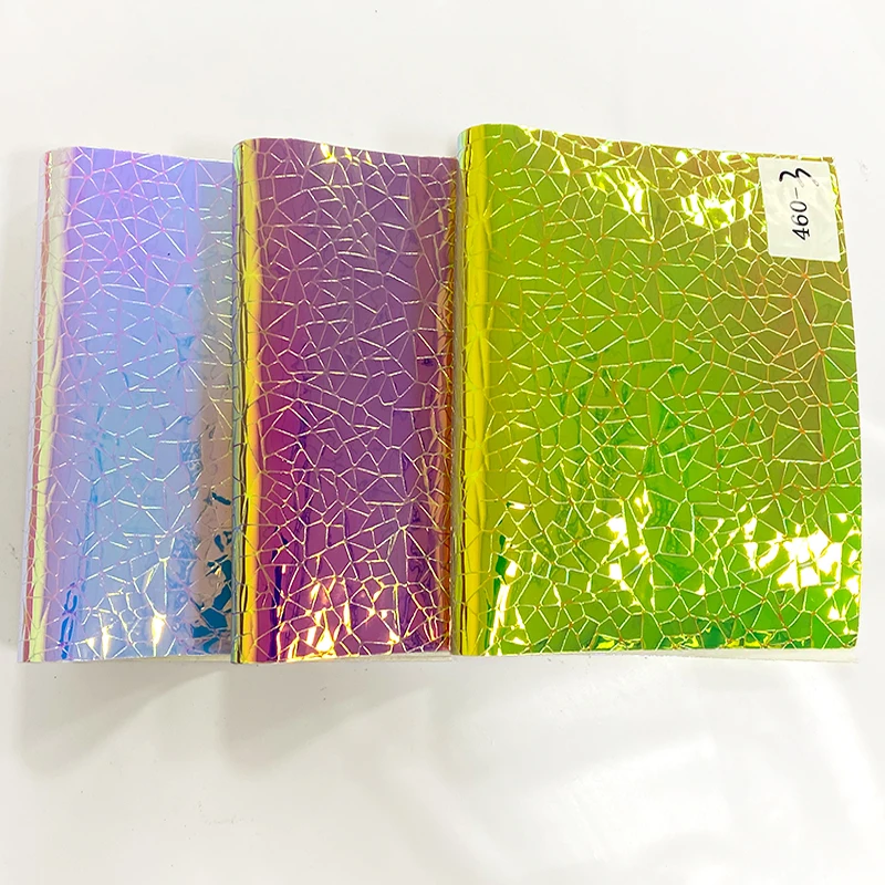 

XHT Geometric Embossed Holographic Mirror TPU Faux Leather Fabric Sheet for Making Shoe/Bag/Clothing/DIY Accessories