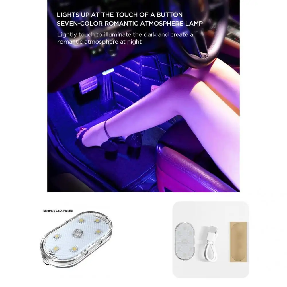 

Универсальная цветная светодиодная лампа RGB для внутреннего освещения автомобиля, водонепроницаемая лампа на крышу, сенсорный выключатель...