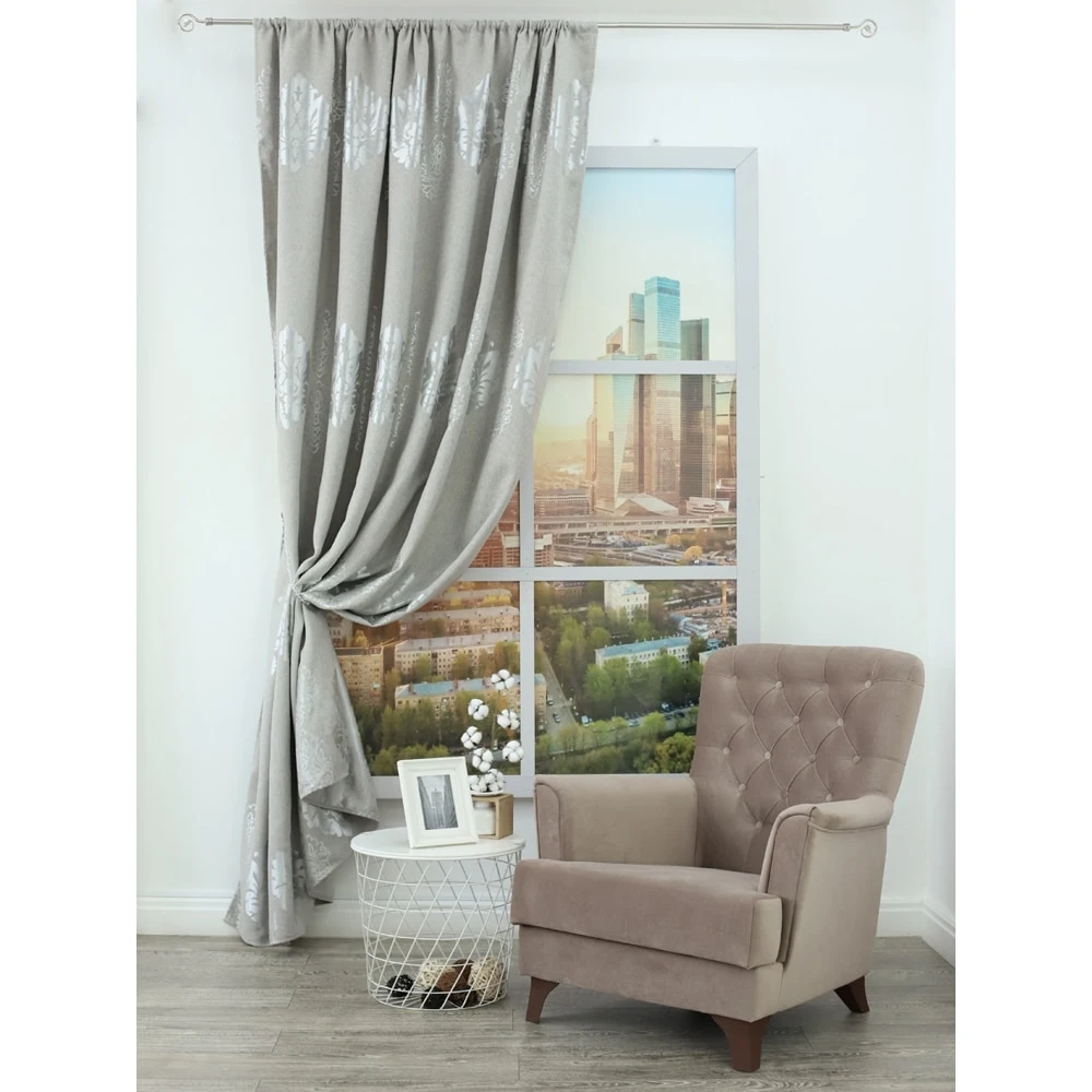 Штора Портьера Amore Mio RR 1001 Блэкаут жаккардовый 2x2.7 1 шт.