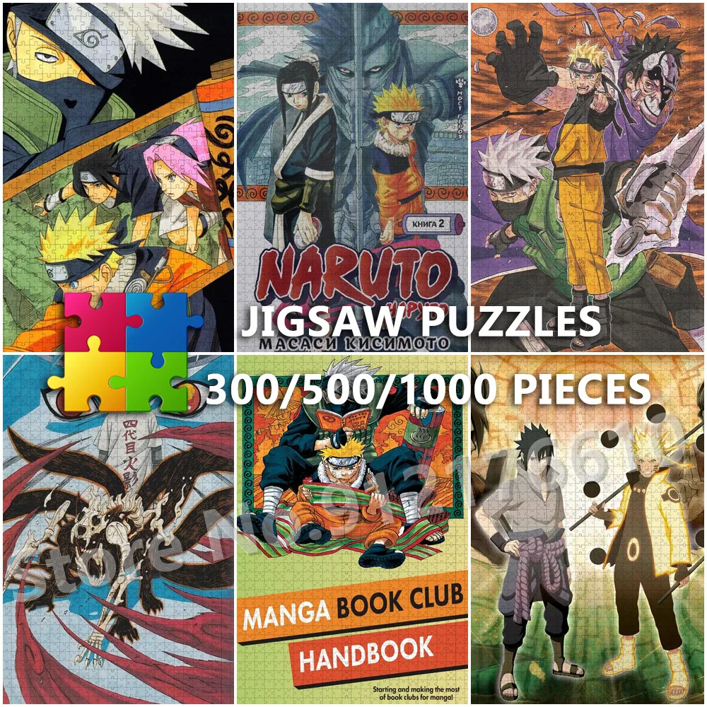

Wooden Jigsaw Puzzle Bandai Anime 300/500/1000 Pieces Naruto Kakashi Sasuke Itachi Puzzles Adult Education Decompression Gifts