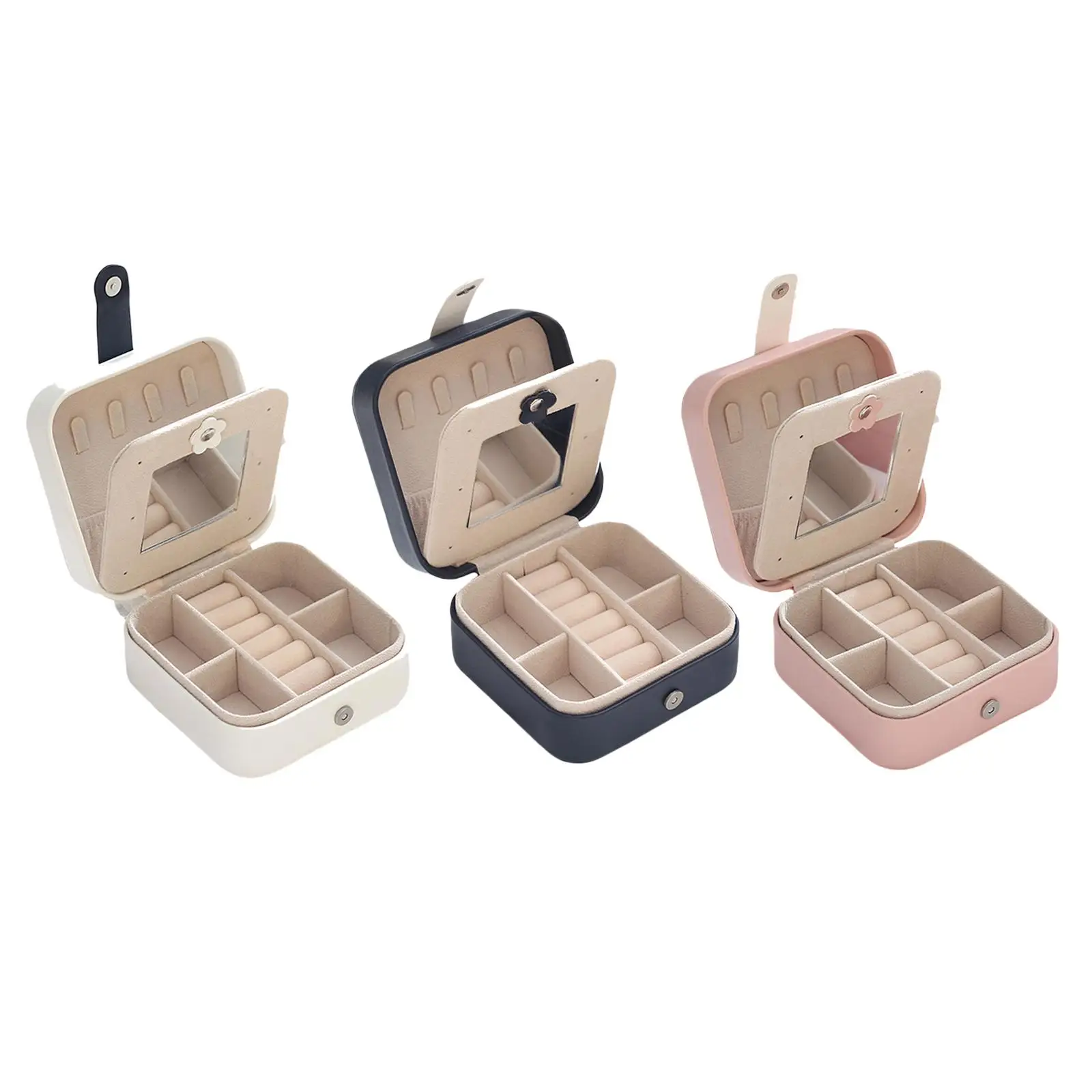 

Portable Jewelry Organizer Box PU Leather Travel Storage Case for Women Girls Girlfriends