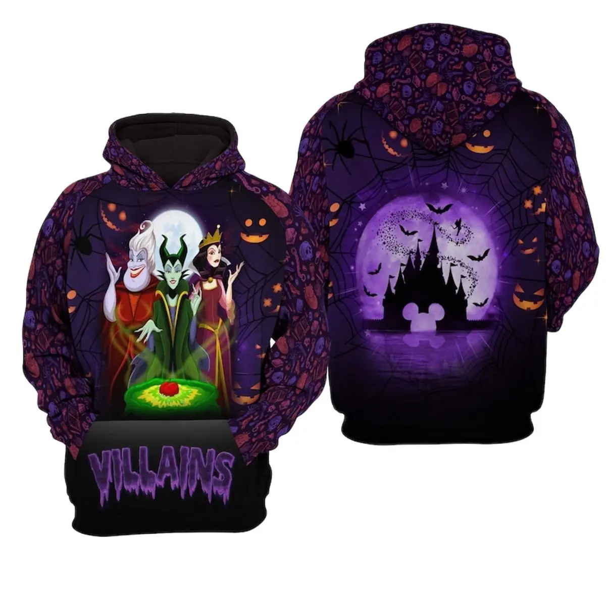 

Villains Halloween Disney Cartoon Graphic Hoodie 3D