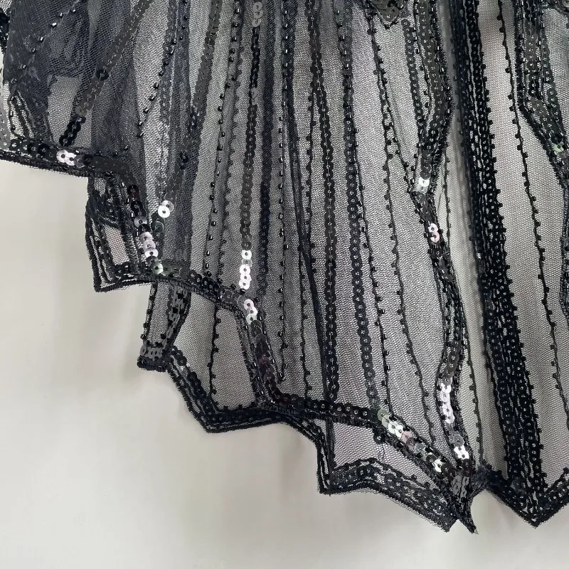 Новинка весны 2022 маленькая шаль без рукавов сетка с блестками универсальная