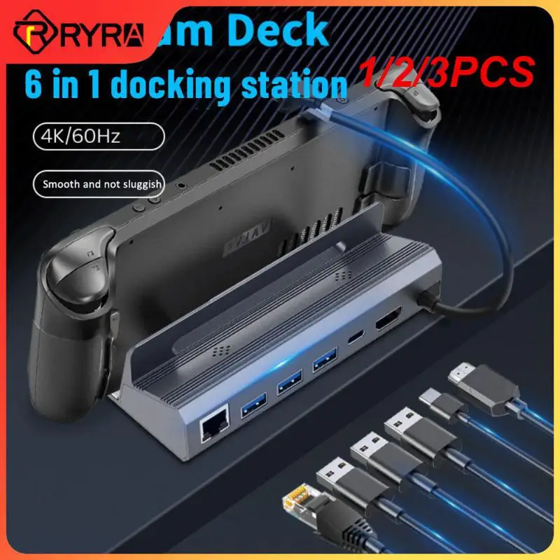 

Док-станция 6 в 1, 1/2/3 шт., USB C на 4K @ 60 Гц, 1000 м, RJ45, PD, USB 3,0