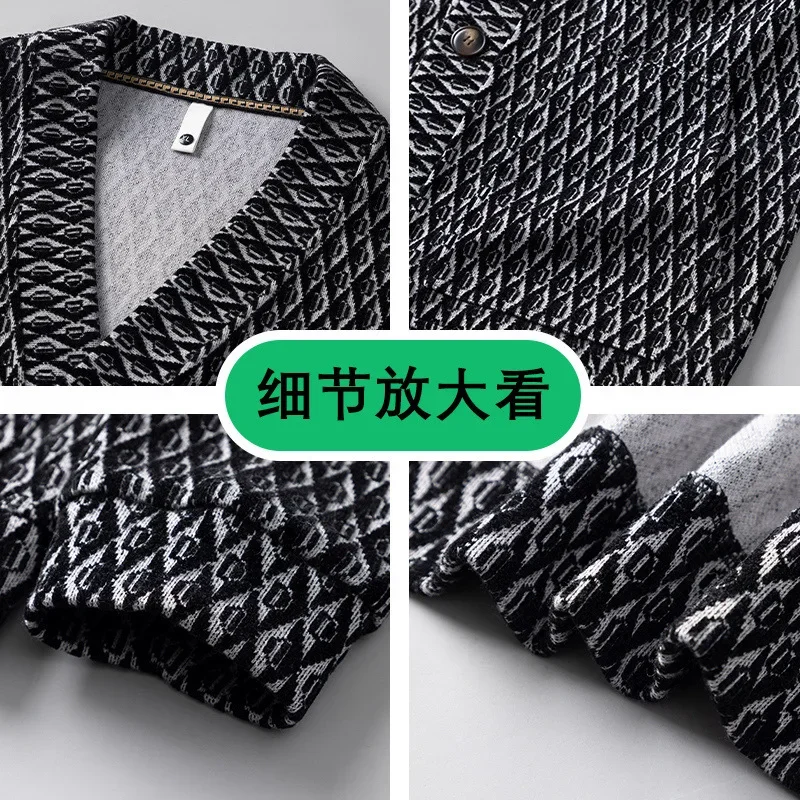 Новое поступление большой осенний мужской кардиган модный повседневный вязаный