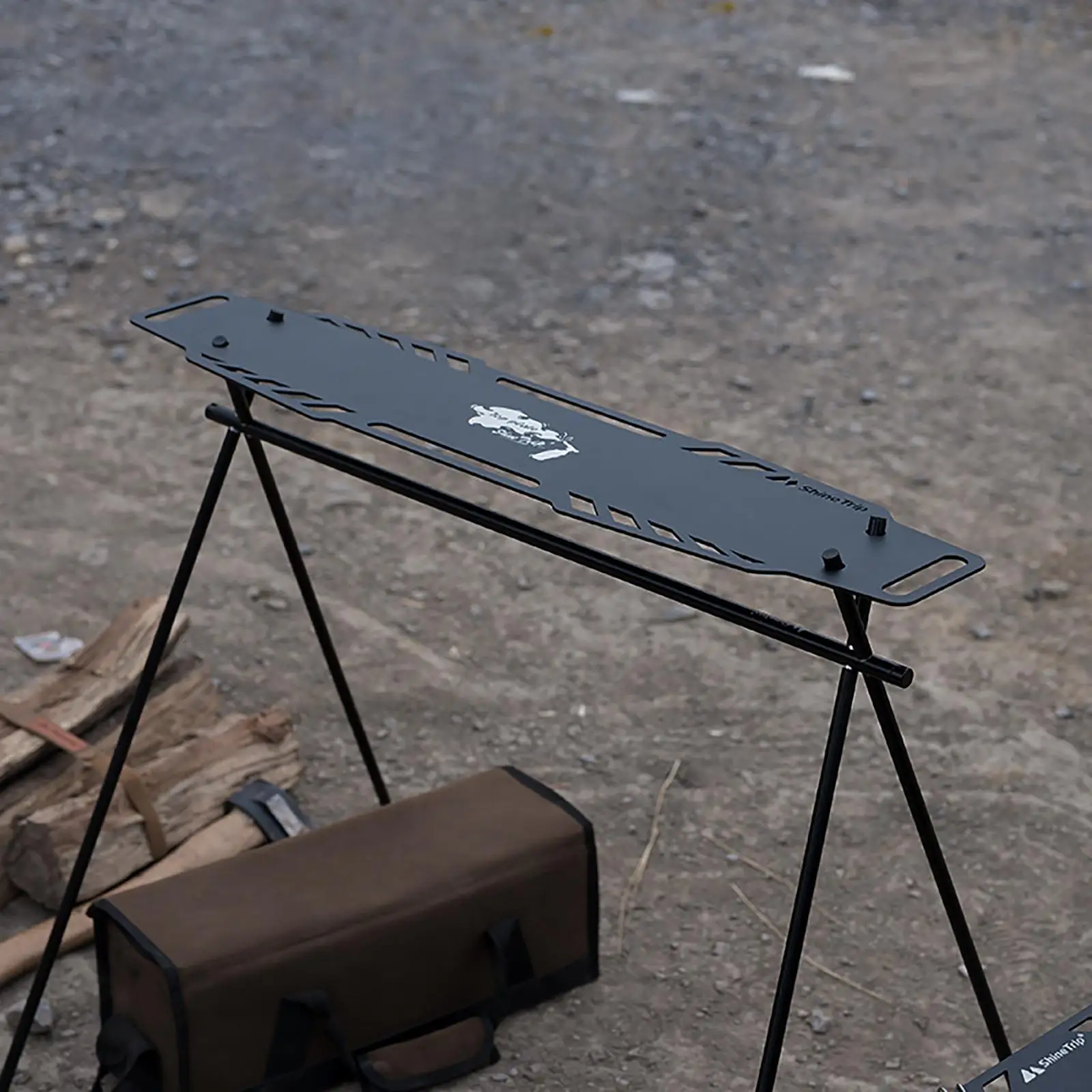 

Flat Camping Stove Top Stand Plate Field Cup Holder Bracket Heavy Duty Black Accessories Cookware for Cooking Hiking Cooker Pot