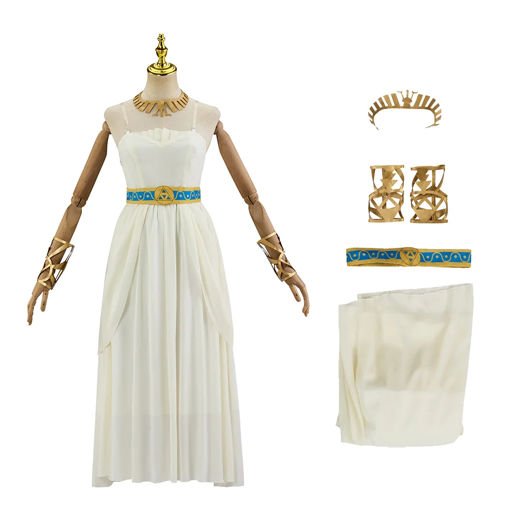 Костюм принцессы из игры Зельда костюм для косплея белое платье с ожерельем и