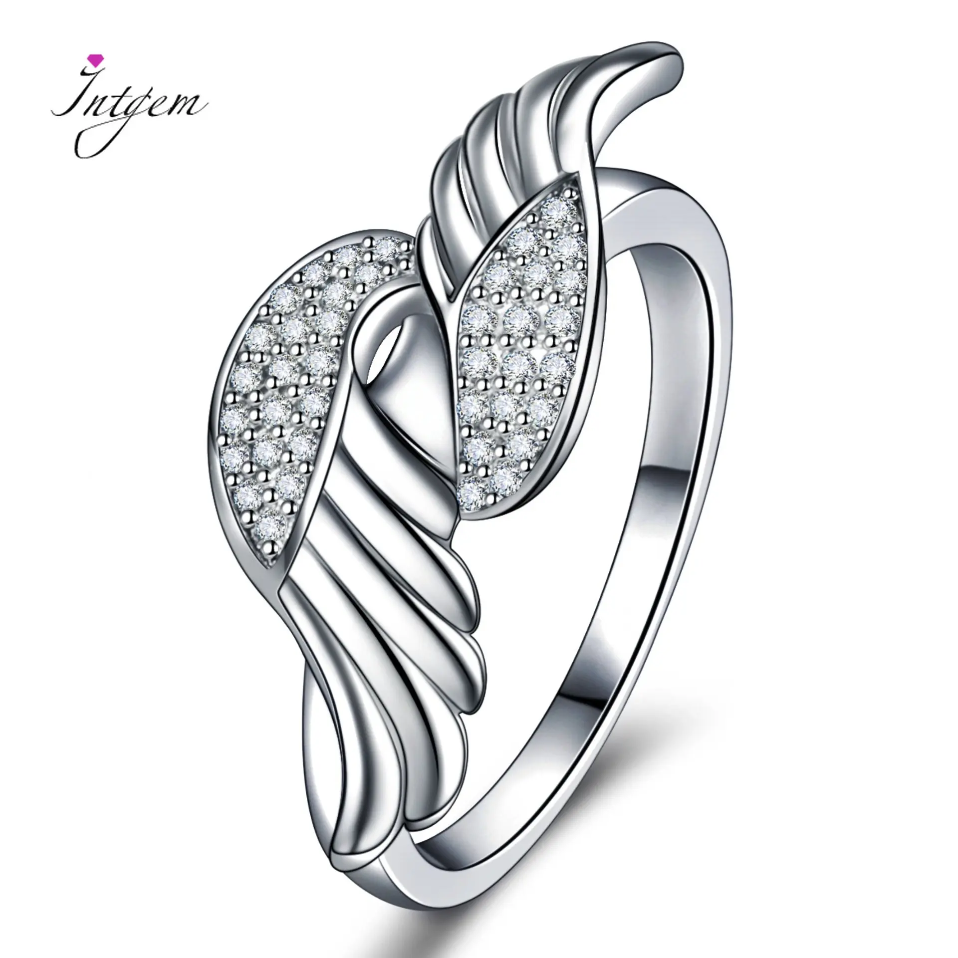 

Кольца с ангельскими крыльями и бриллиантами из циркония, модное простое персонализированное кольцо с перьями для женщин, украшения на свадьбу, годовщину Gift