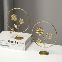 modern art decor gold metal plant ornaments for home decoration accessories for living room bedroom office christmas decorative