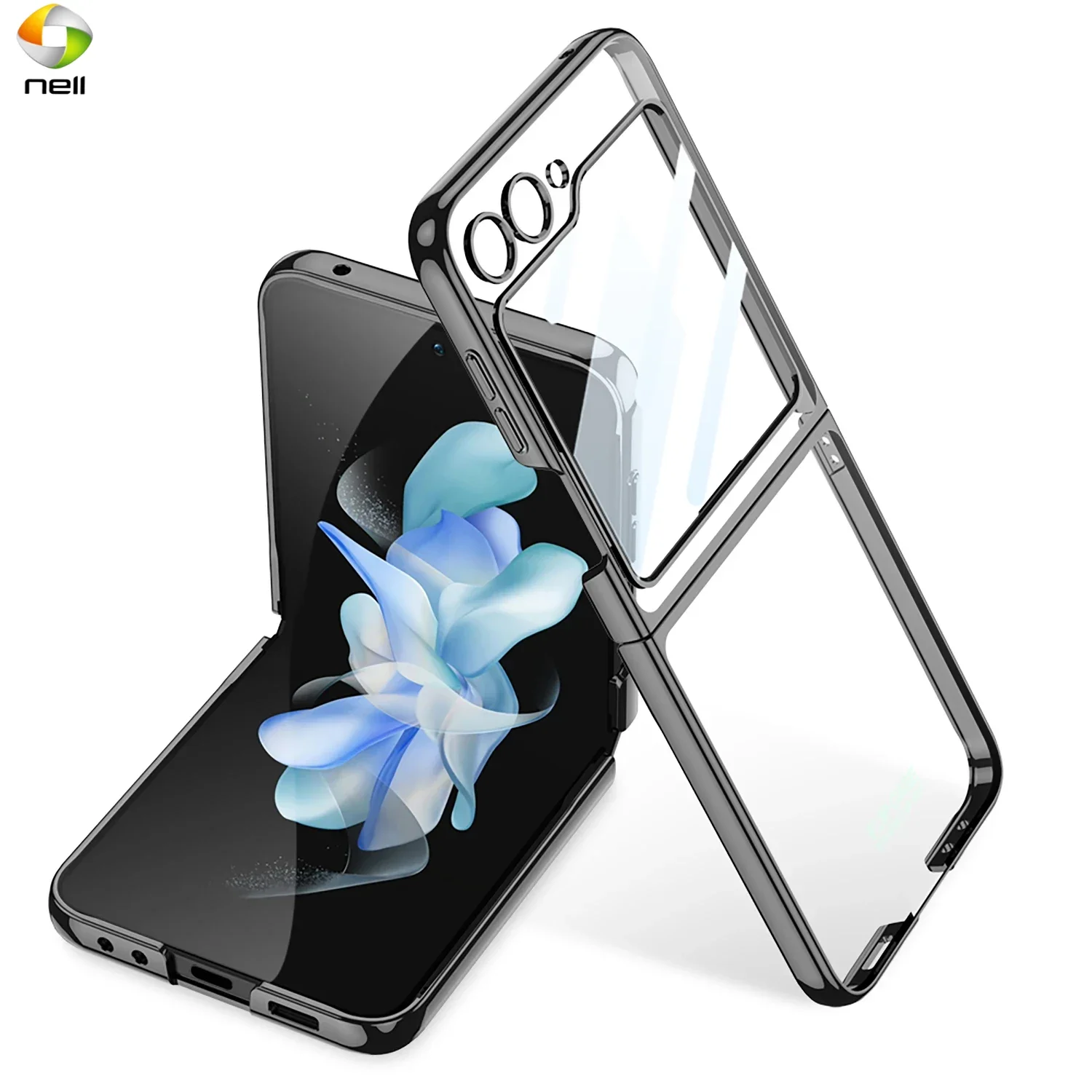 

Прозрачный чехол для телефона с гальваническим покрытием для Samsung Galaxy Z Flip 5, прозрачный ультратонкий жесткий противоударный защитный чехол