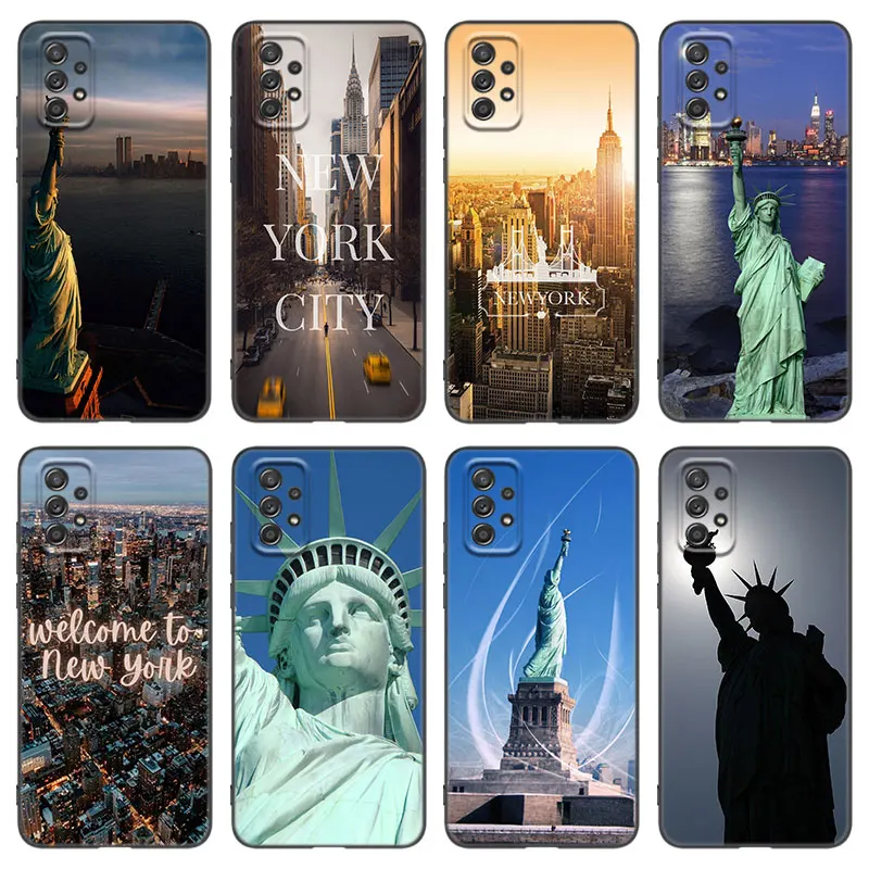 Чехол NYC для телефона с Нью-Йорком Samsung Galaxy A21 A30 A50 A52 S A13 A22 A32 4G A23 A33 A53 A73 5G A12 A31 A51 A70 A71