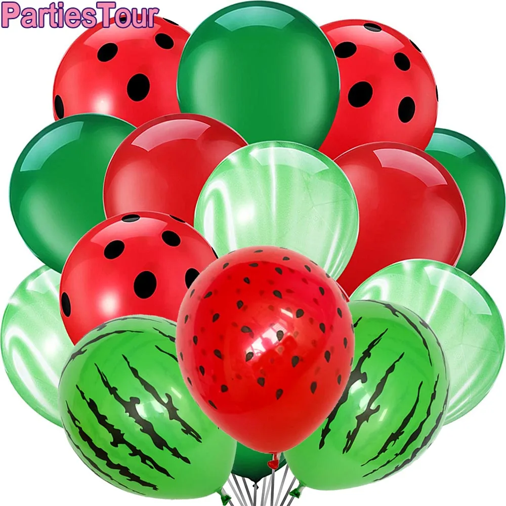 

40pcs Watermelon Latex Balloon One in a Melon Themed Party Decor Red Polka Dot Watermelon Balloon for 1st Birthday Party Supplie