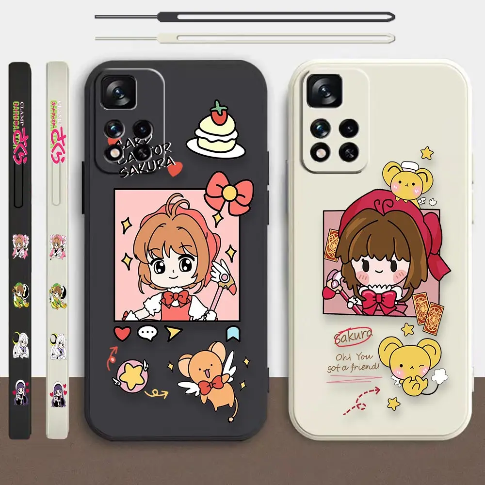 

Мультяшный чехол для телефона с изображением сакуры для Redmi Note 11 11T 11S 10 10T 10S 9 9T 9S 8 7 7S 6 5 4 4X Pro Max Lite Funda