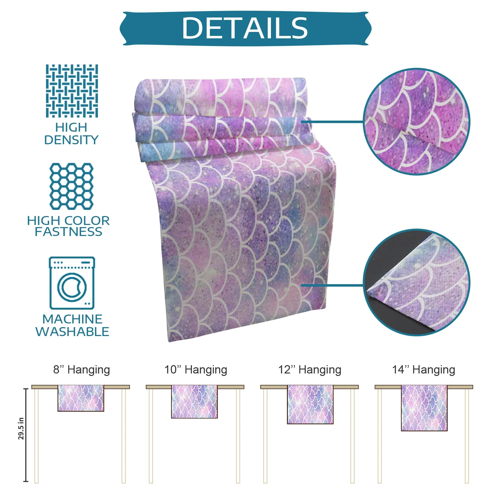 Чешуя русалки красочные льняные дорожки для стола аксессуары украшения