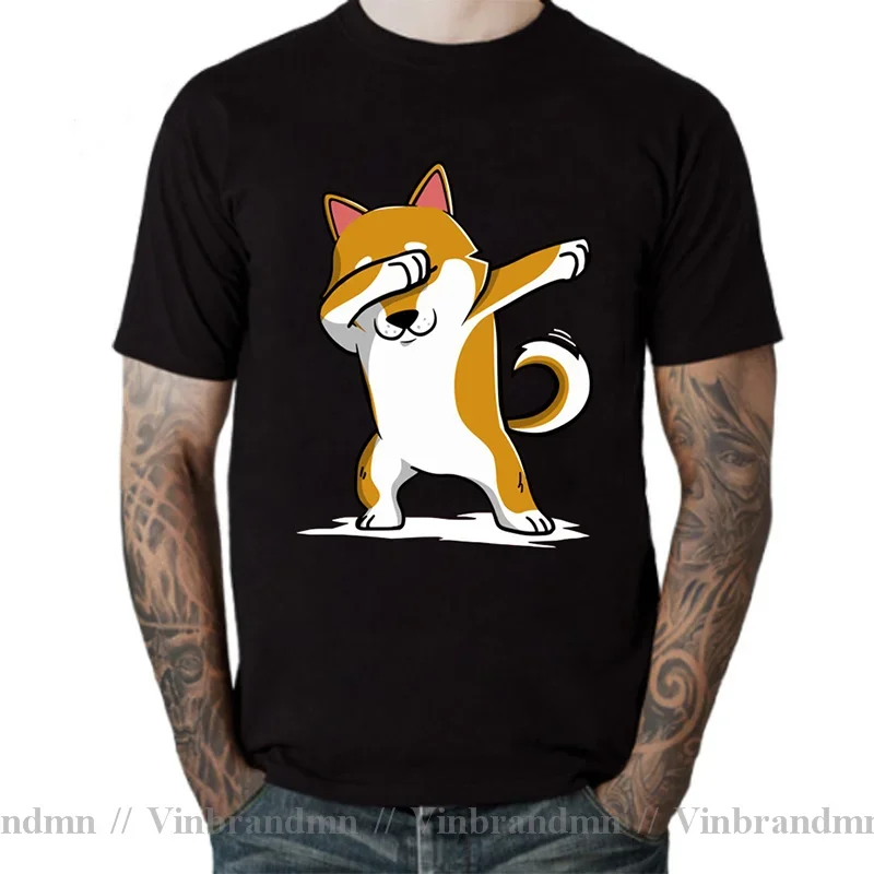 Японское аниме Шиба-ину Собака Акита Самурай Футболка Мультфильм Воин Улыбка Doge