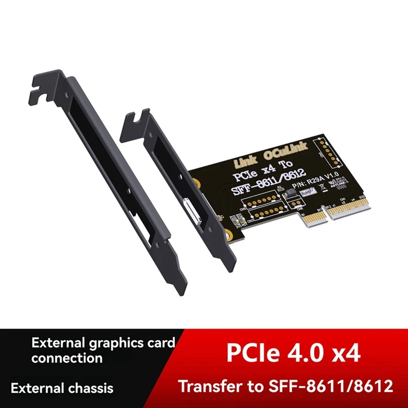 Фото Адаптерная карта PCIe 4.0 X4 для SFF-8611/8612, внешний высокоскоростной интерфейс расширения PCIe X4 4.0, внешний корпус для подключения №2