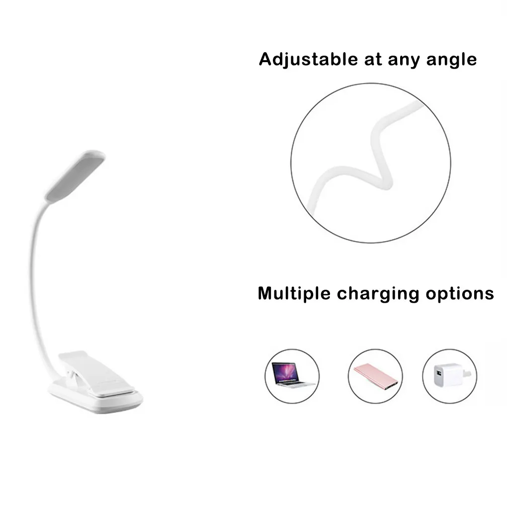 

LED Reading Light Home Dormitory Table Lights Rechargeable Clip Lamp