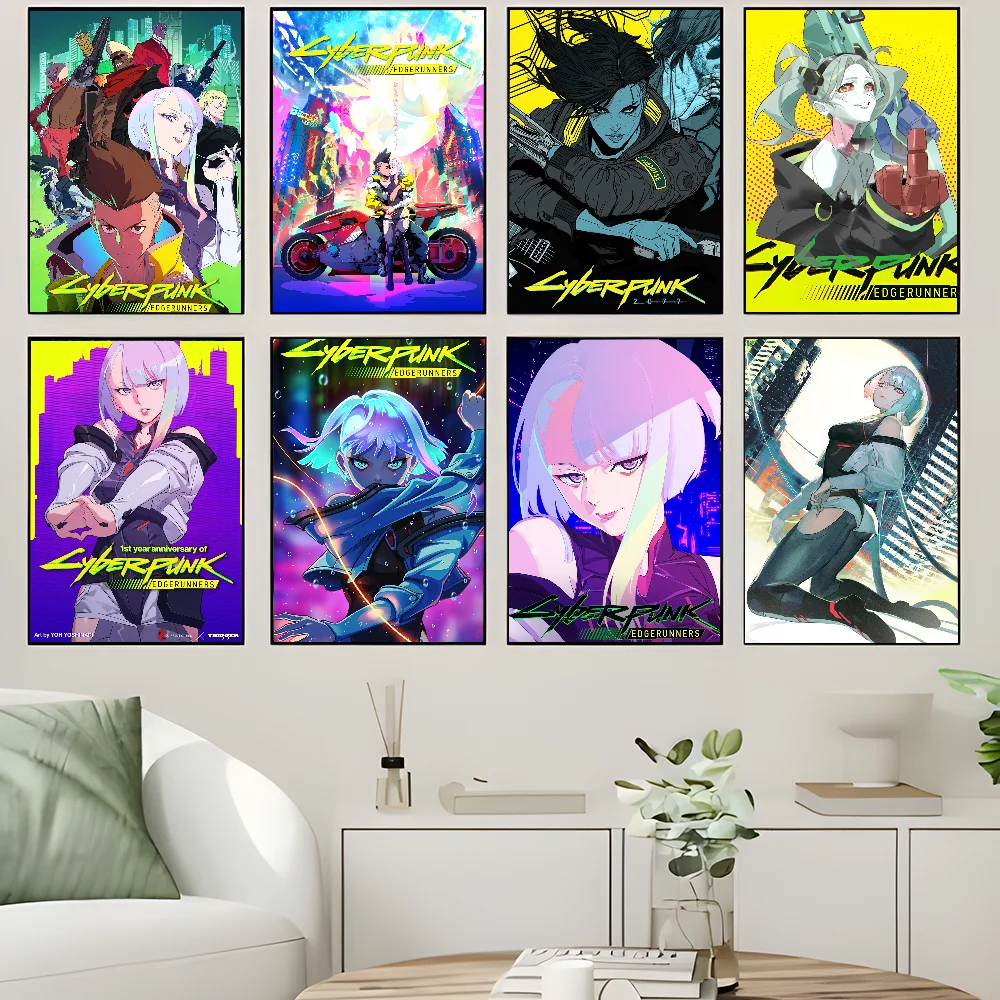 Аниме C-Cyberpunk E-Edgerunners классический винтажный постер HD качество настенное