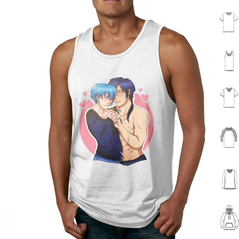 

Koujaku X Aoba Hearts Tank Tops Print Cotton Koujaku Aoba Seragaki Dmmd Dramatical Murder