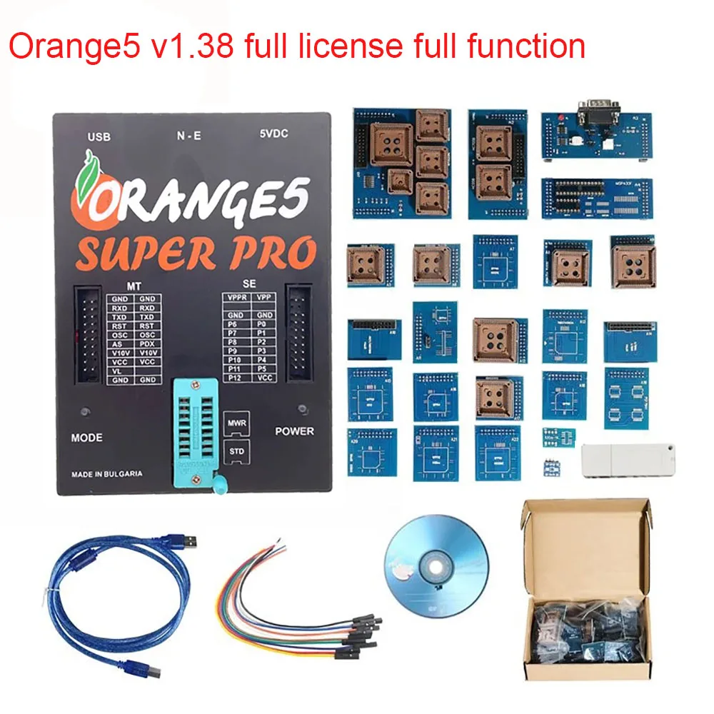 

Orange5 v1.38 Full License Function ECU Programmer Orange 5 Plus Universal Eeprom Adaptors Full Adapter Key Prog SRS Reset IMMO