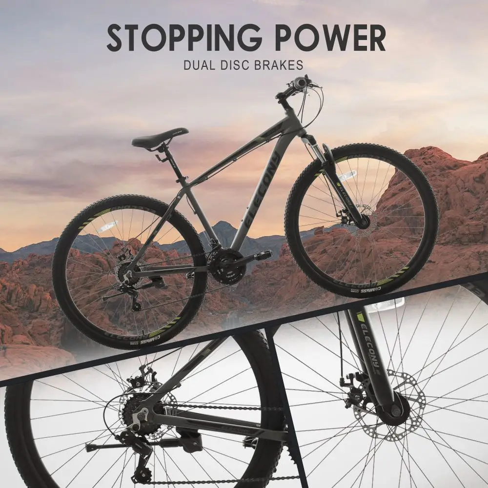 

27.5 inch Aluminum Mountain Bike, 21 Speed Mountain Bicycle Dual Disc Brakes for Woman Men Adult Mens Womens 3 Colors
