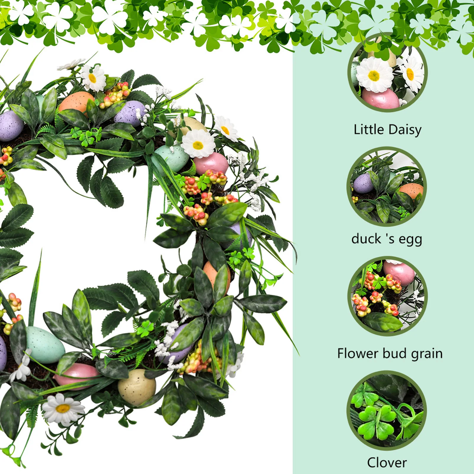 Пасхальный венок в виде яйца Искусственный передний для гостиной весенний