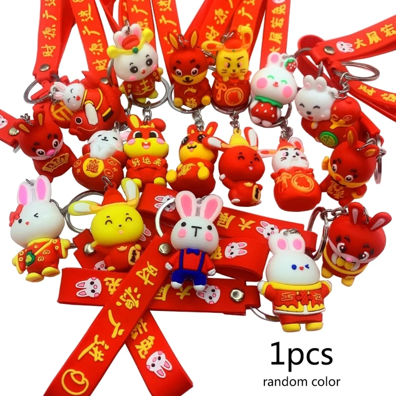 

Bunny Keychain Cute Lanyard for Women Girls Men Gifts Cute Wristlet Bag Backpack Ring Charm