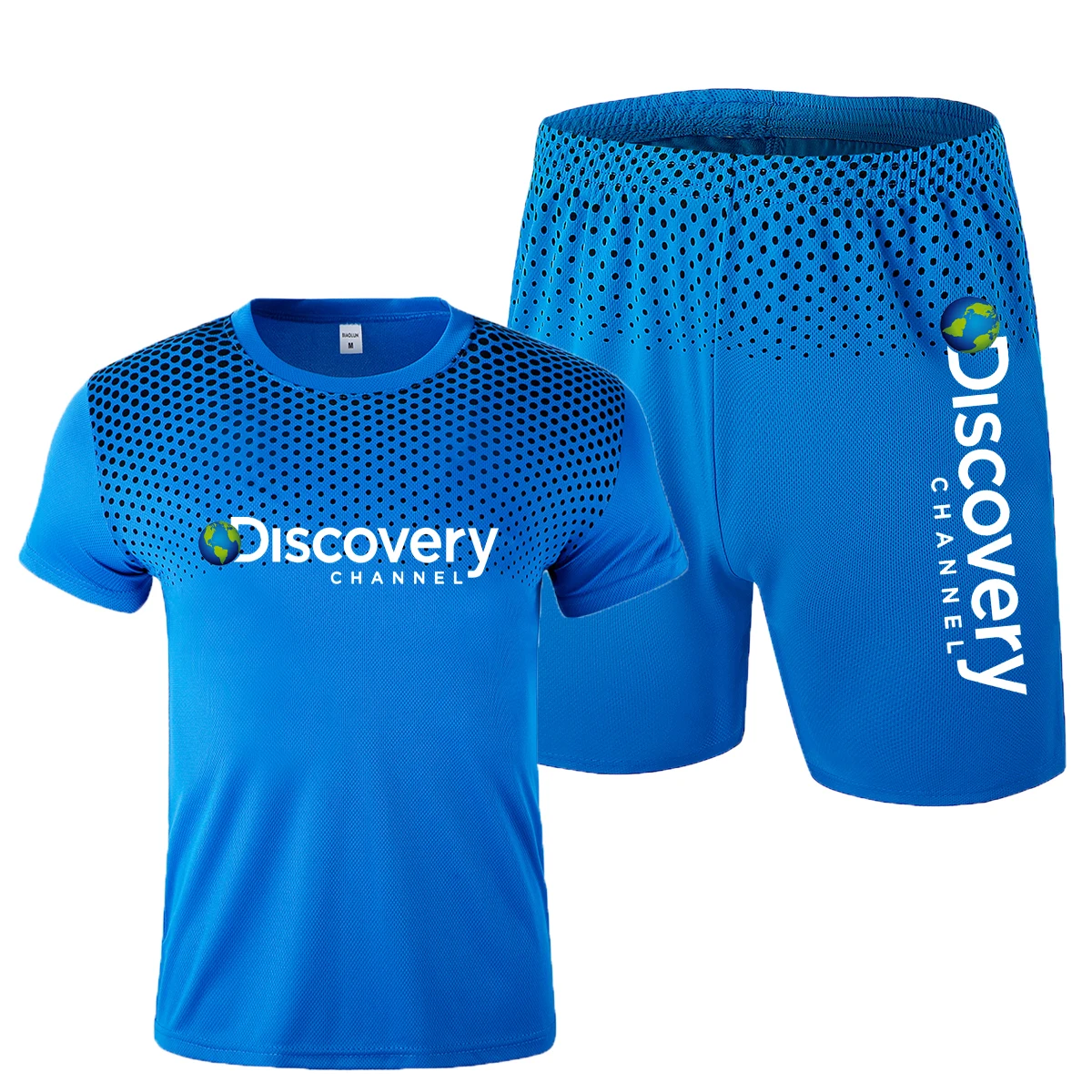2023Discovery Men's suit 3D printed short sleeve shorts two-piece abstract painted T-shirt suit men's casual beach jogging