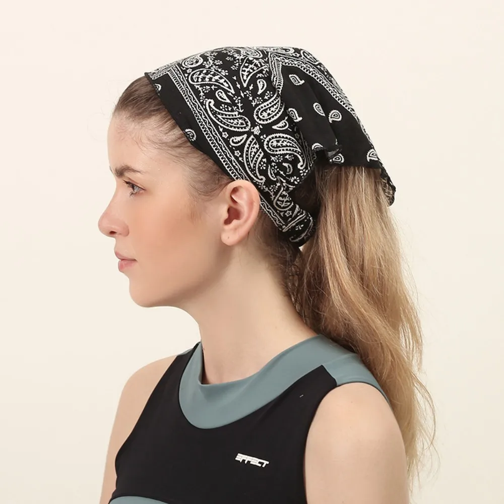 Женская треугольная повязка для волос с цветочным принтом