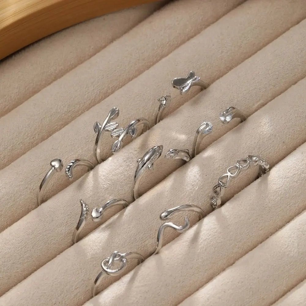 Фото Sweet Vintage Heart Toe Rings Alloy Hollow Out Butterfly Foot Ring Set Overlay Bohemian Crystal Finger Ring Girls №5