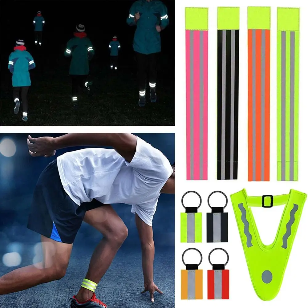 

Pendant Reflector Wristband Bicycle Bind Strap Warning Armband Sport Tape Cycling Reflective Strips Bike Safety Alert