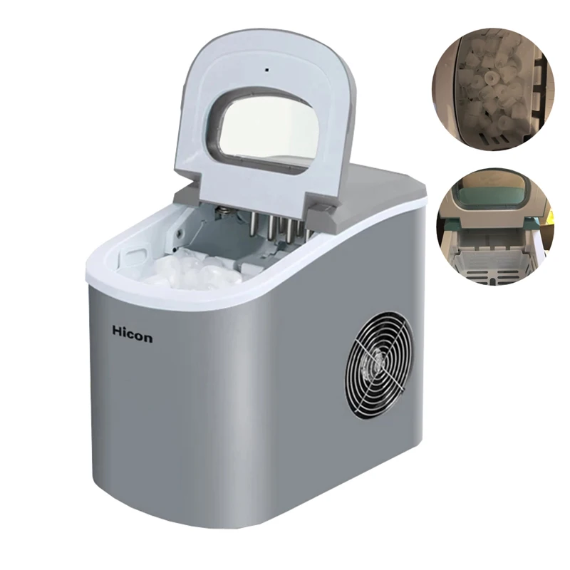 

15 кг/24 ч портативная Автоматическая льдогенератор, бытовая круглая машина для производства льда для семейного бара, кофейни