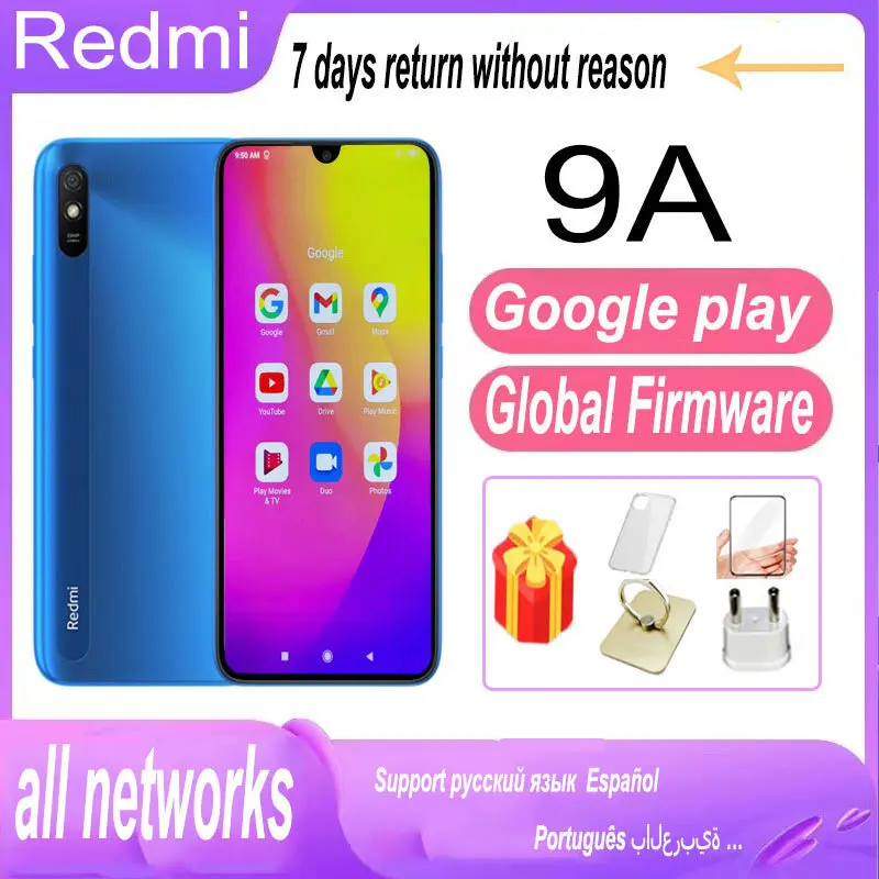 

11,11 распродажа android Redmi 9A мобильный телефон 4 Гб 64 Гб 5000 мАч 13 МП MTK Helio G25 Восьмиядерный