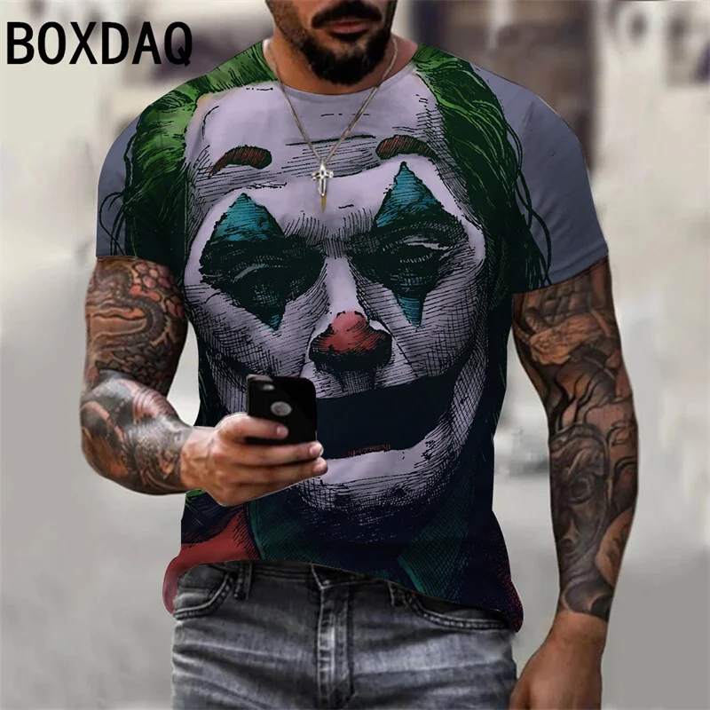 

Clown Joker 3D Print Men's T-Shirt Joker Face Oversized T-Shirt Summer Casual Short Sleeve Funny Tops Tee Plus Size XXS-6XL