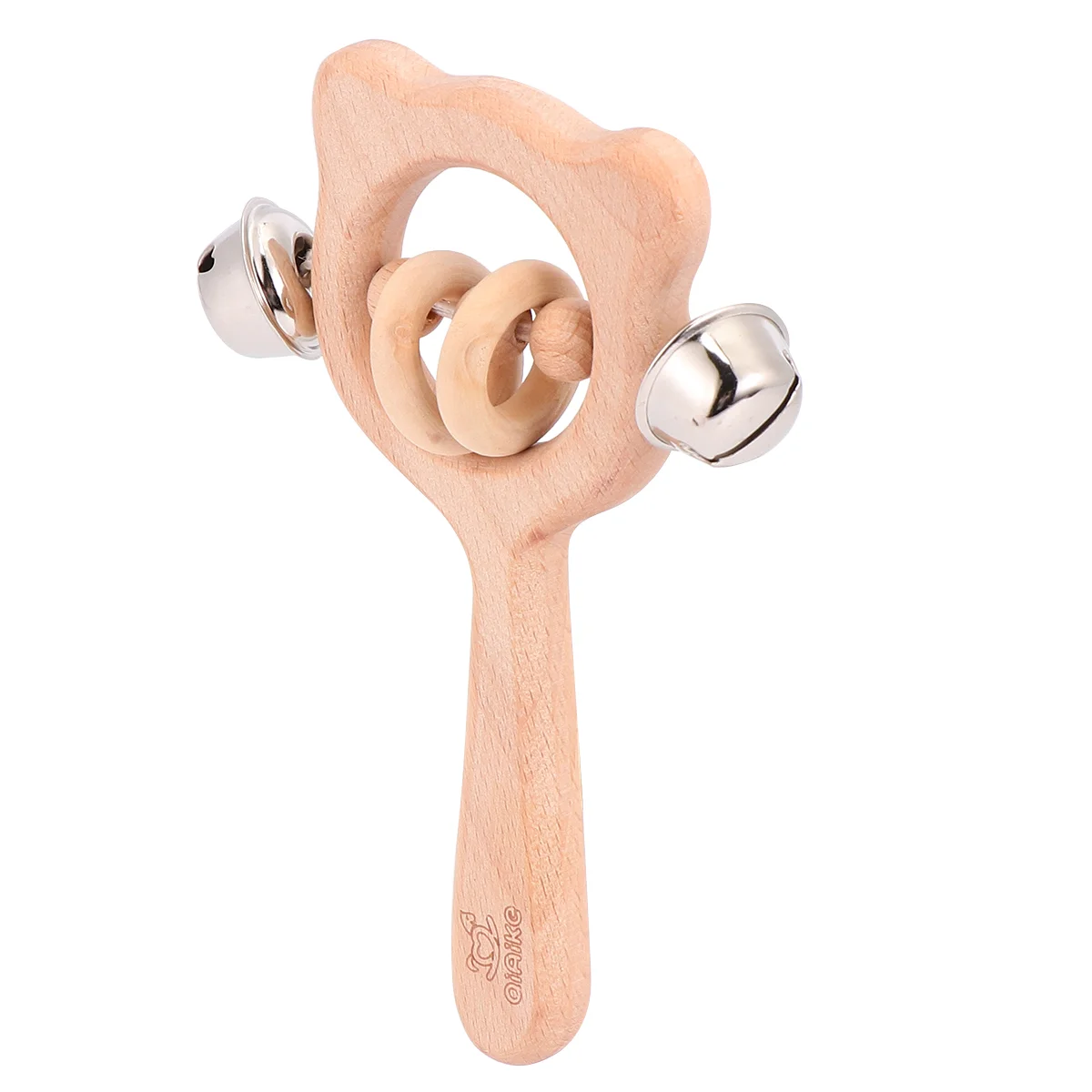 

Toy Baby Bear Shaped Handbell Wooden Kids Educational Toys Animal Cartoon