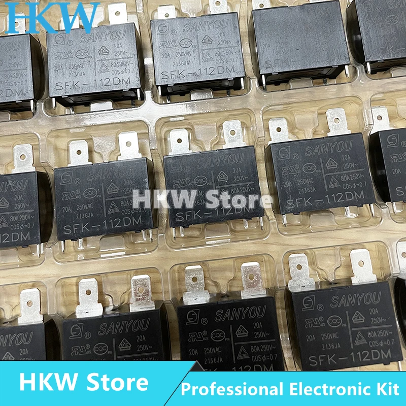 Бесплатная доставка 10 шт./лот реле SANYOU SFK-112DM SFK 112DM 12V 20A 250VAC 4Pin кондиционера Power relaie