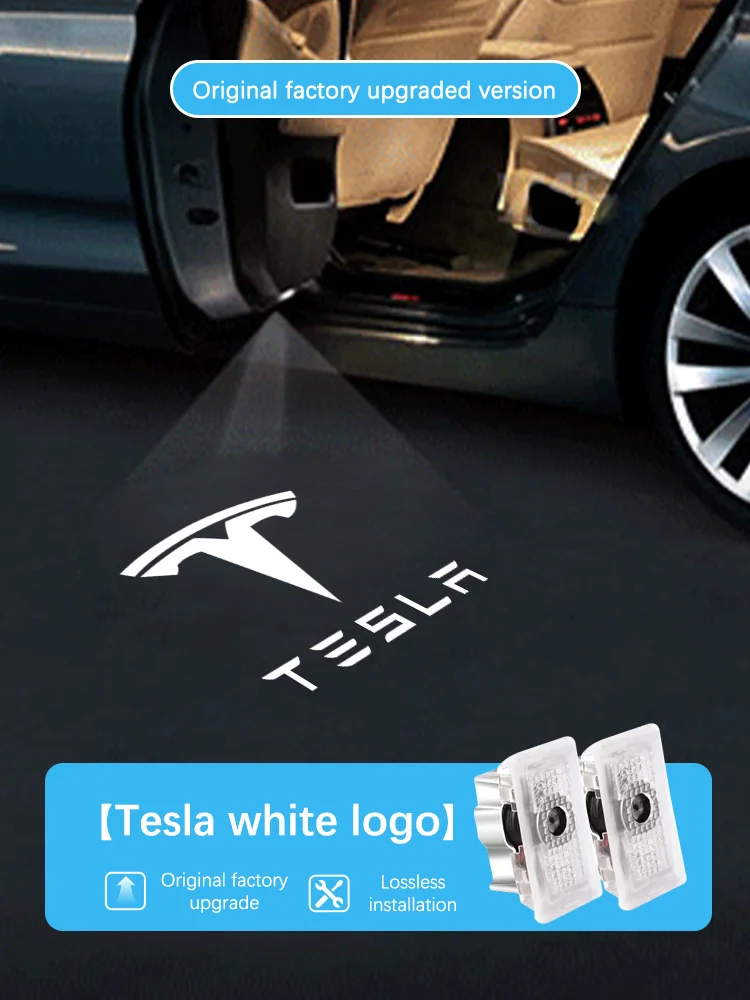 

Приветственный световой проектор для дверей автомобиля Tesla Model 3, Model Y, Model X, Model S, HD LED лампа с иконкой, атмосферная подсветка