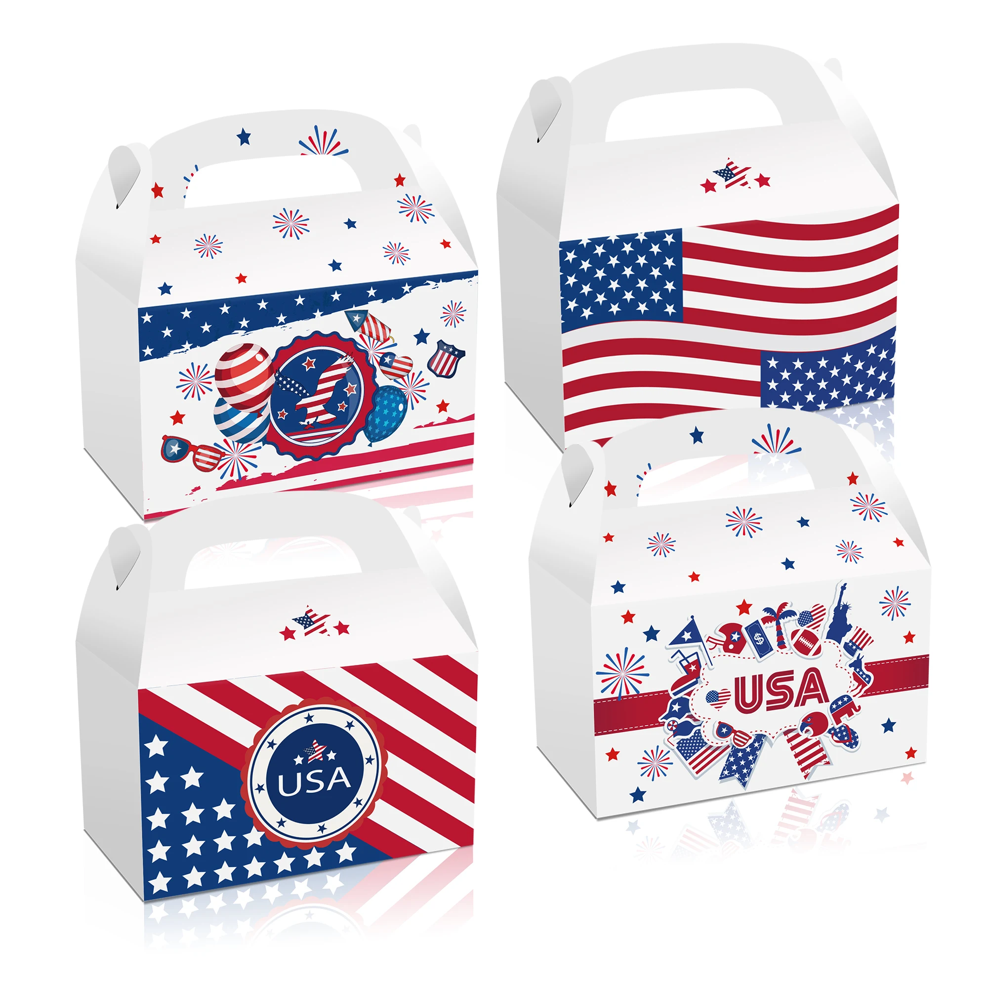 

DD150 4 шт. США день 4 июля День Независимости коробка для сувениров Упаковка конфет Подарочный пакет Американский национальный флаг карнавал ...