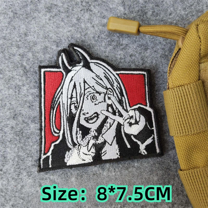 Анимационная вышитая нашивка Rifeng аниме с электрической пилой женские глаза