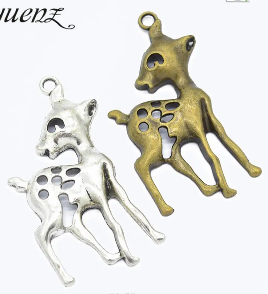 

20pcs Charms Christmas Deer 56*30mm Tibetan Bronze Silver Color Pendants Antique Jewelry Making DIY Handmade Craft F0889