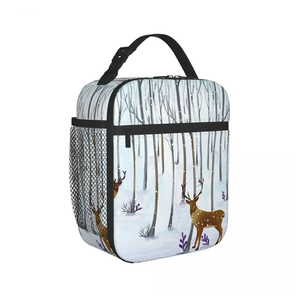 

Insulated Lunch Box Leak-proof Cooler Bag Deer Forest Lunch Tote 11 Cans Wine Bag Cooler Box