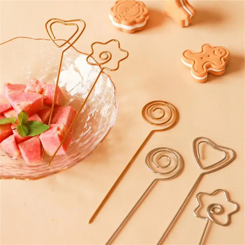 

Golden Fruit Fork Stainless Steel Cake Dessert Fork Restaurant Cafeteria Party Tableware Bento Lunch Tool Kitchen Accessories