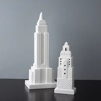 nordic white big ben white tower ceramic ornaments craft tower sculpture furnishings for gift home decoration accessories