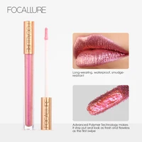 focallure 12 new arrival shimmer lip gloss waterproof matte lipstick metal rose golden lip gloss liquid lipstick free shipping