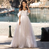 simplicity wedding dress tulle with a line floor length beach boat neck sleeveless bridal gowns beading sashes back lace up