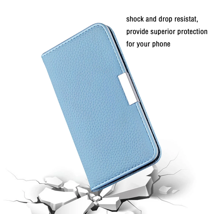 Litchi Pattern Leather Wallet Case For Huawei P40 Lite Pro P30 Lite Pro P20 Lite P Smart 2019 Z Y5 Y6 2019 Honor 7A 8A 20 Pro