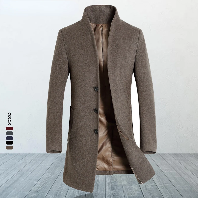 

Мужское шерстяное пальто большого размера, размеры до 6XL