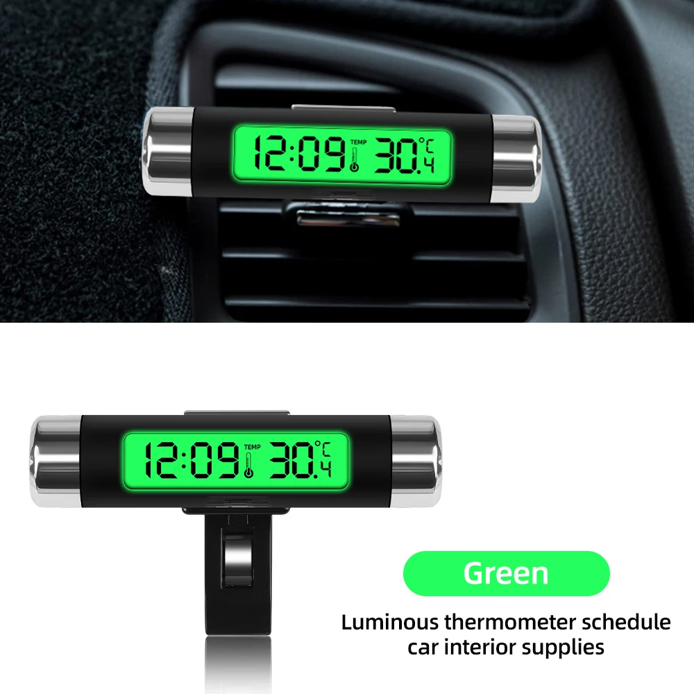 

Портативные автомобильные цифровые часы 2 в 1 с ЖК-дисплеем/дисплеем температуры, электронные часы, термометр, автомобильные цифровые часы, автомобильные аксессуары