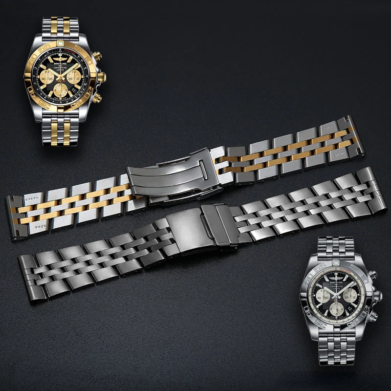 

Stainless Steel Watch Strap for Breitling Men's Mechanical Timing Solid Waterproof Steel Belt Watchband Accessories 22 24mm
